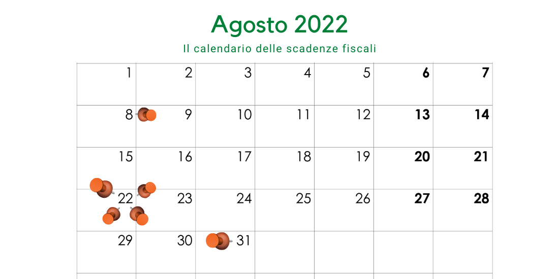 Scadenze Fiscali Agosto 2022 Il Calendario Degli Adempimenti Del Mese