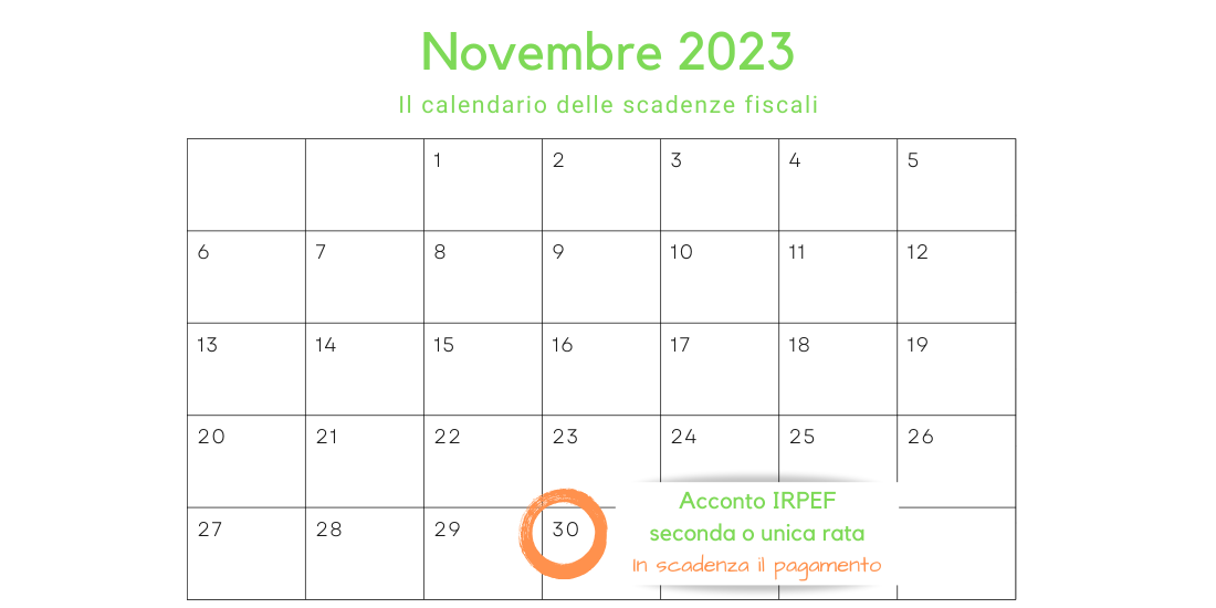 Acconto IRPEF: In Scadenza Il 30 Novembre La Seconda O Unica Rata ...