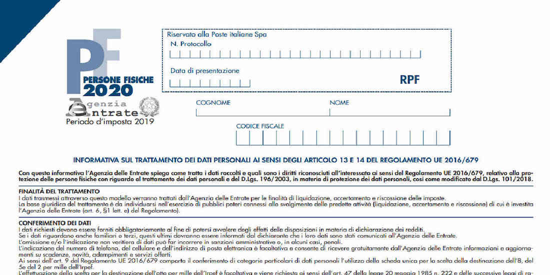 Invio dichiarazione dei redditi scadenza fissata al 10 dicembre 2020