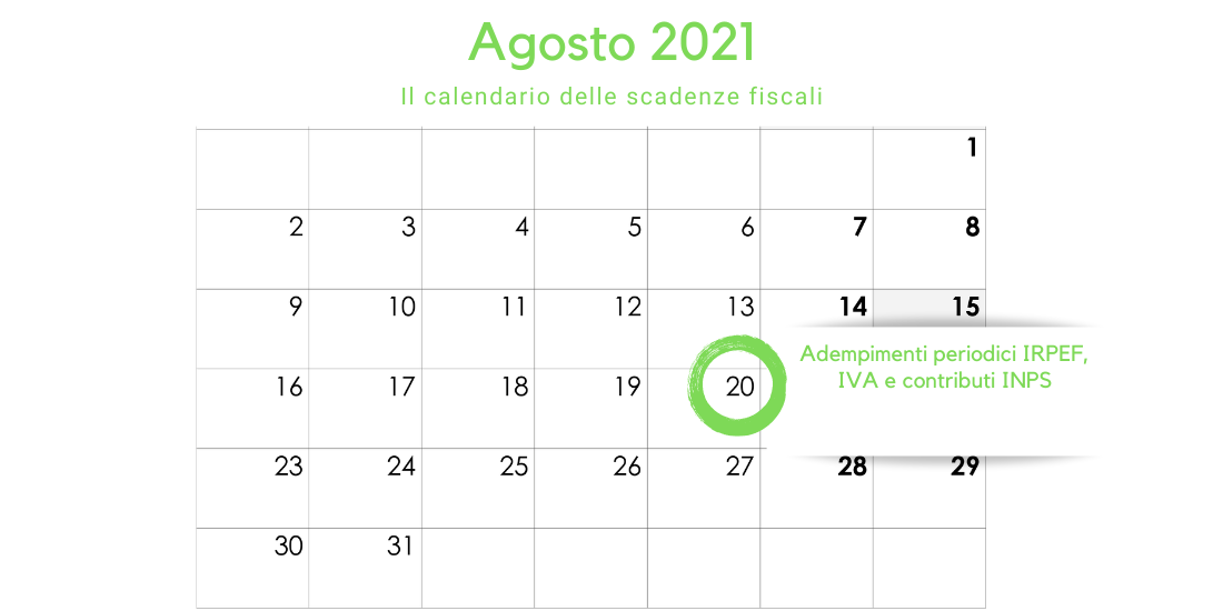 Adempimenti Periodici IRPEF, IVA E INPS: La Scadenza Del 20 Agosto 2021 ...